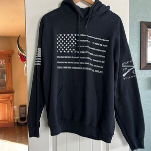 Grunt Style large Veterans hooded sweatshirt